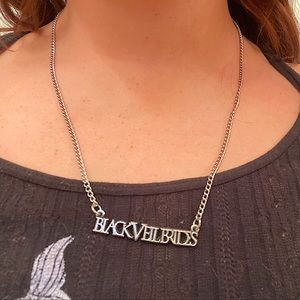 Black Veil Brides necklace with silver lettering